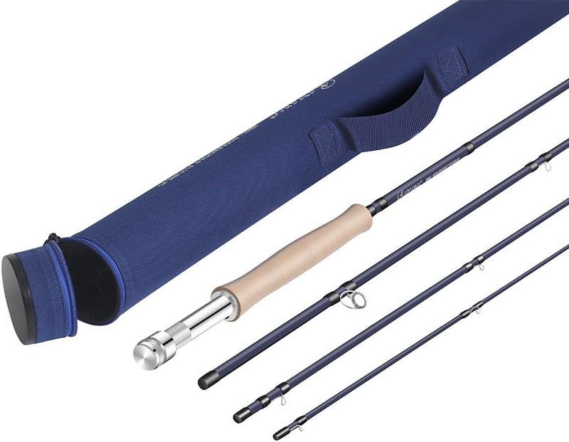 Raprance Fly Fishing Rod with Tube, 4-Sections, Medium Fast Action Freshwater Fly Rod, IM8 Carbon Fiber - Image 2